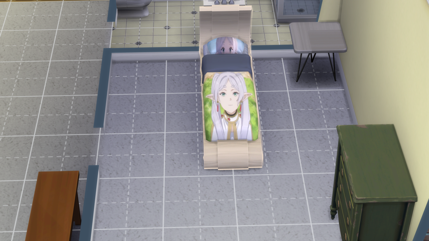 Sims 4 Anime Bett „Frieren“